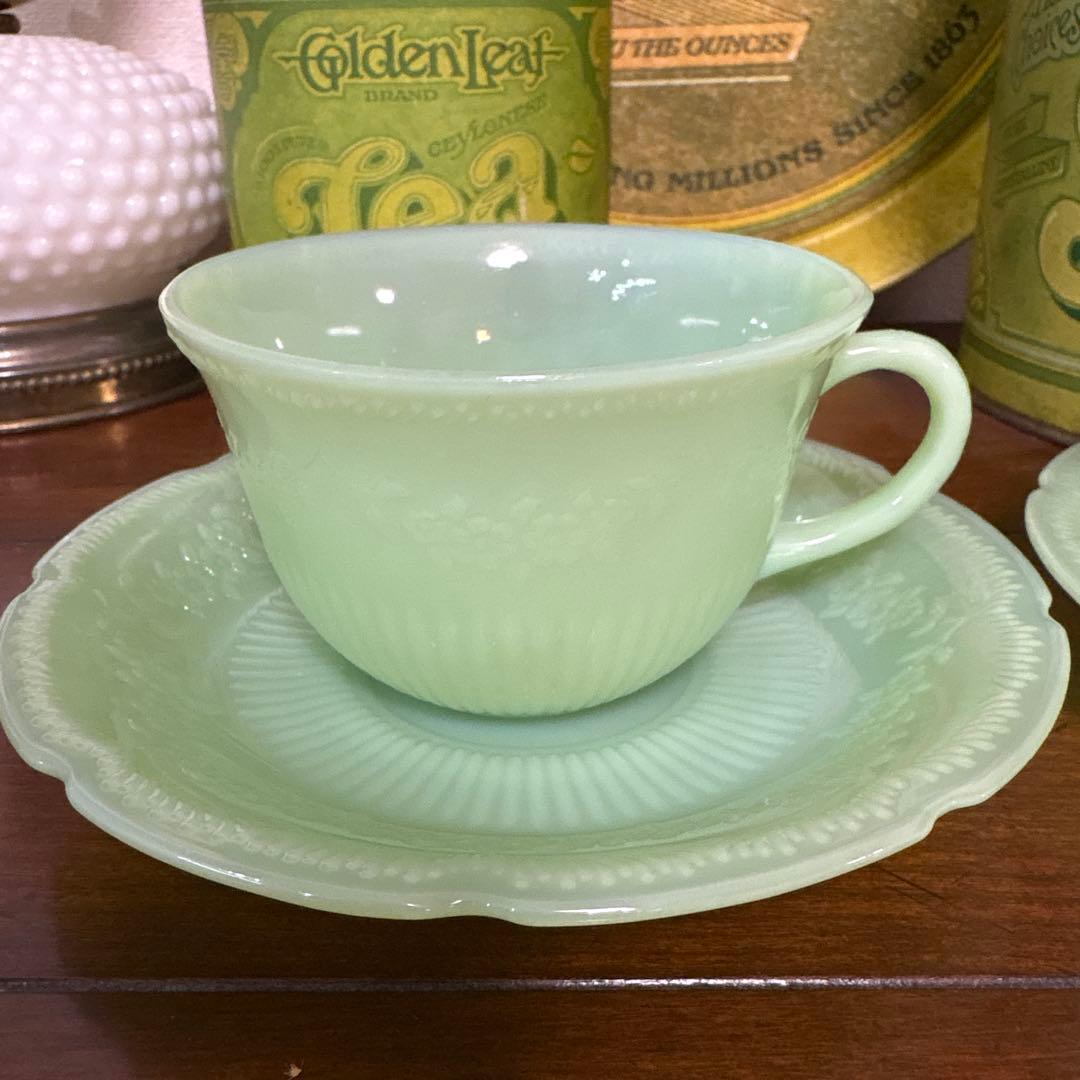 【2脚セット】Fire-King ジェダイ アリス カップ＆ソーサー