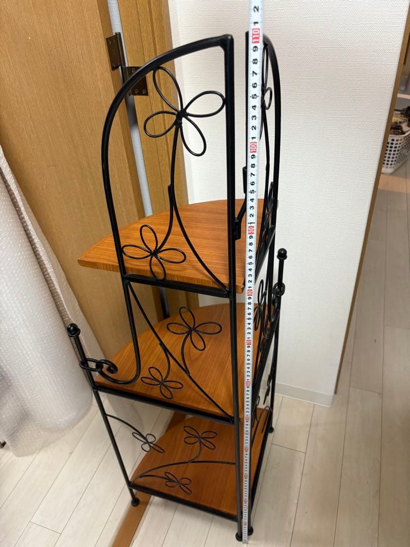 アイアン細工　3段コーナーラック　コーナーシェルフ　プランタースタンド