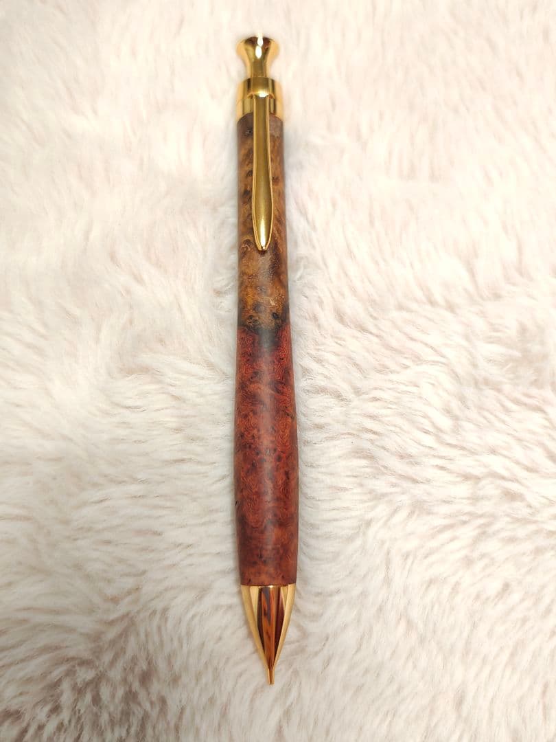 コブタ工房　極上花梨瘤紅白　シャーペン