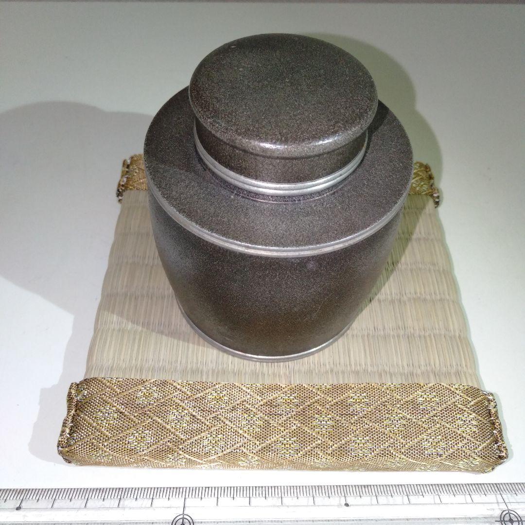 錫製茶入　茶道具　畳台付き１個