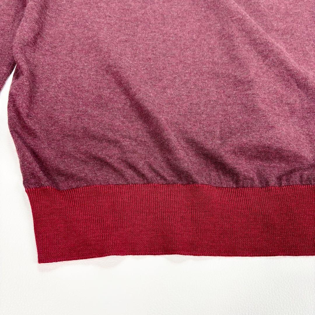 美品✨LOUIS VUITTON ニット カシミヤ混 刺繍ロゴ ボルドー