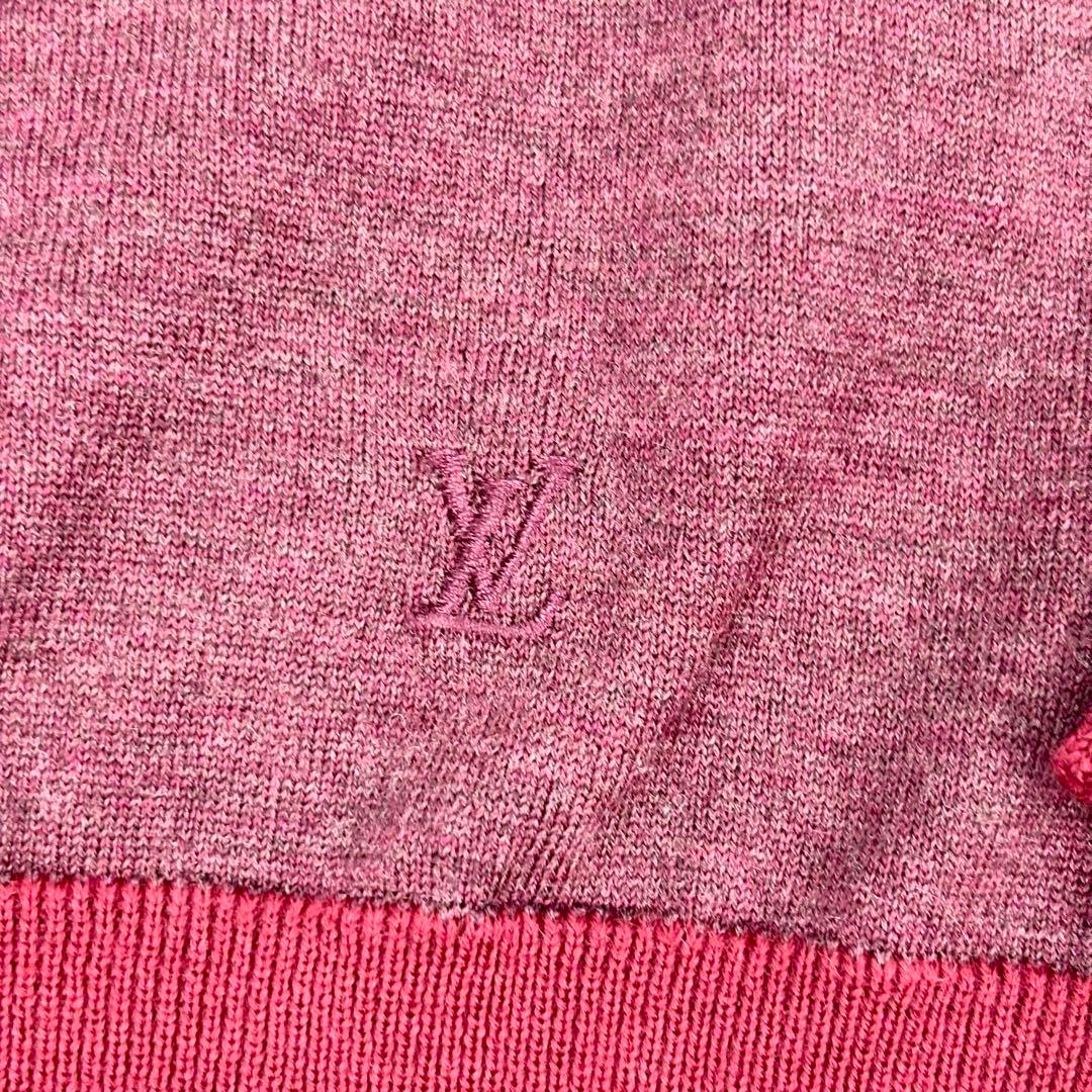美品✨LOUIS VUITTON ニット カシミヤ混 刺繍ロゴ ボルドー