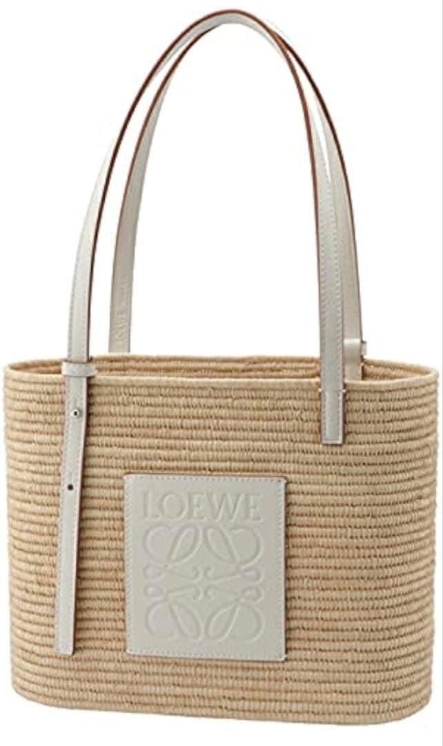 LOEWE ロエベ ベージュ スクエアバスケット トートバッグ かごバッグ