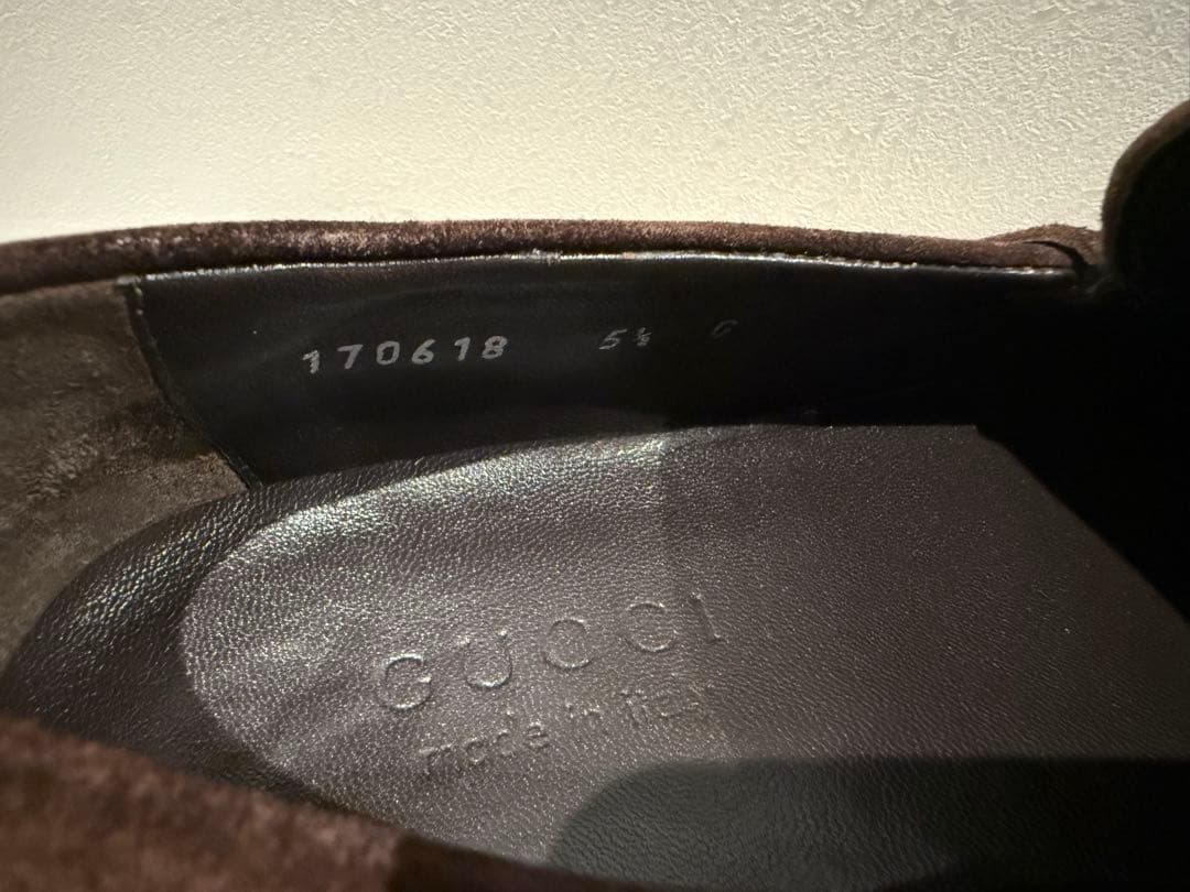 GUCCI ブラウン スエード モカシン ドライビングシューズ