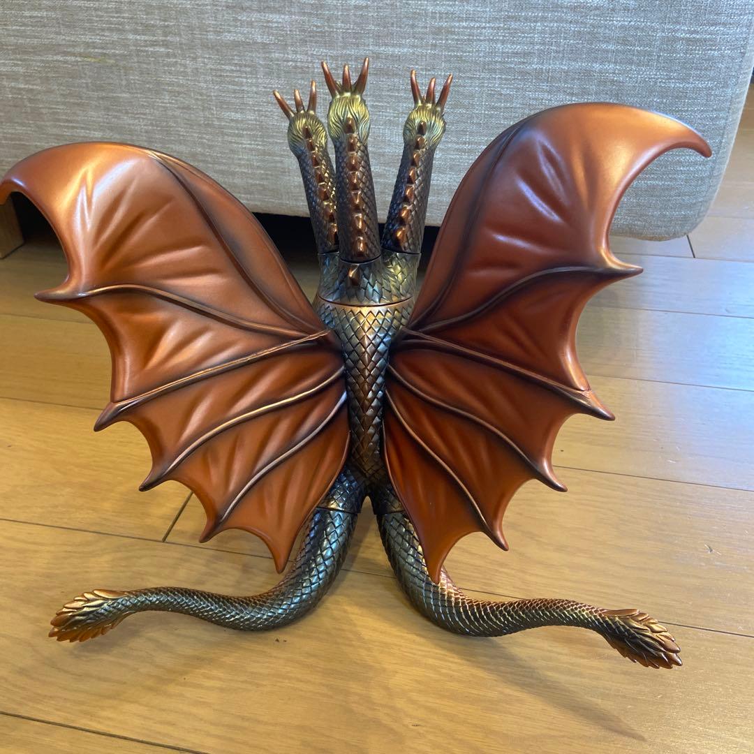 マルサン　キングギドラ ソフビ　ダークブラウン