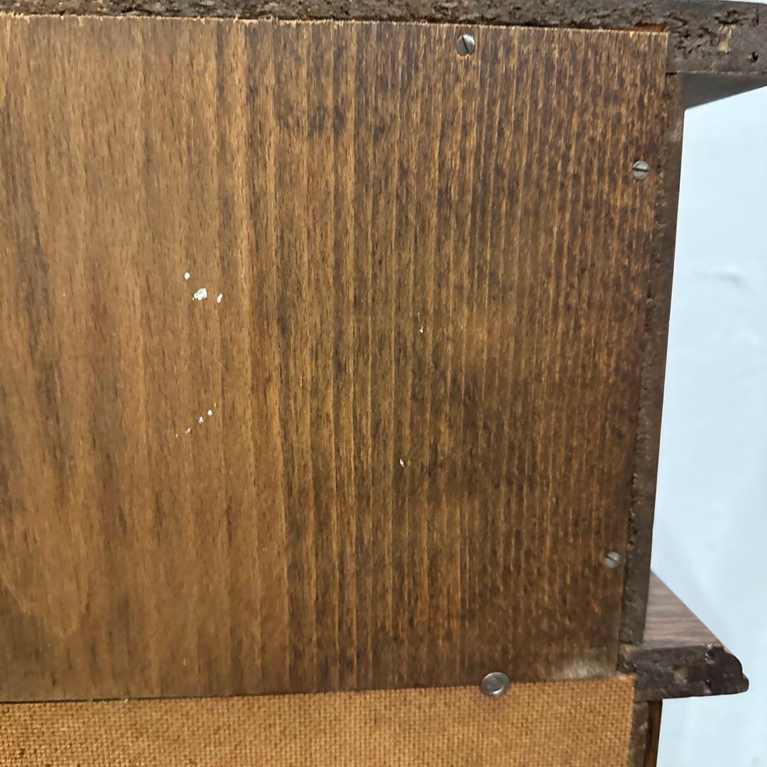 ビンテージ　木製サイドテーブル　3段チェスト　ベッドサイドテーブル