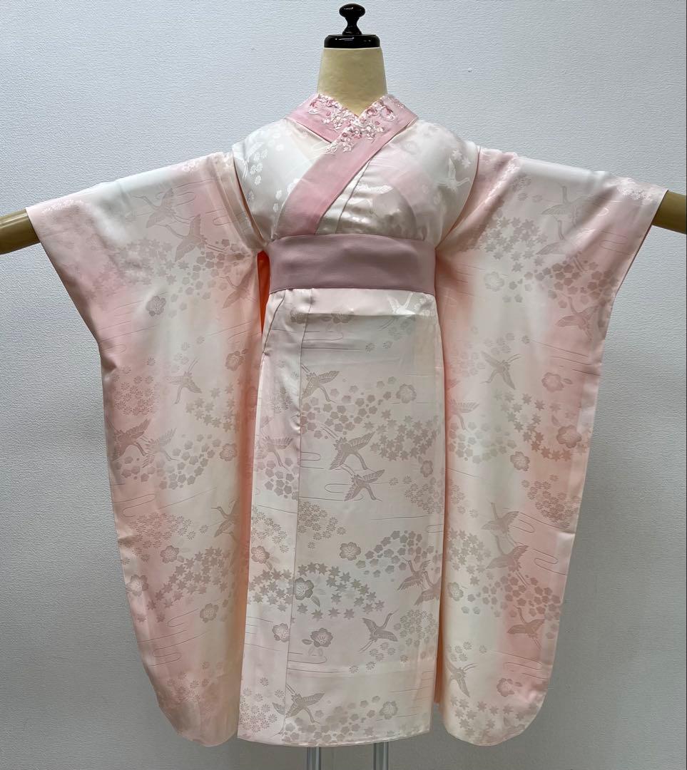 小柄な方に　振り袖　フルセット　別誂長襦袢付　ピンク　成人式　金彩　刺繍　707