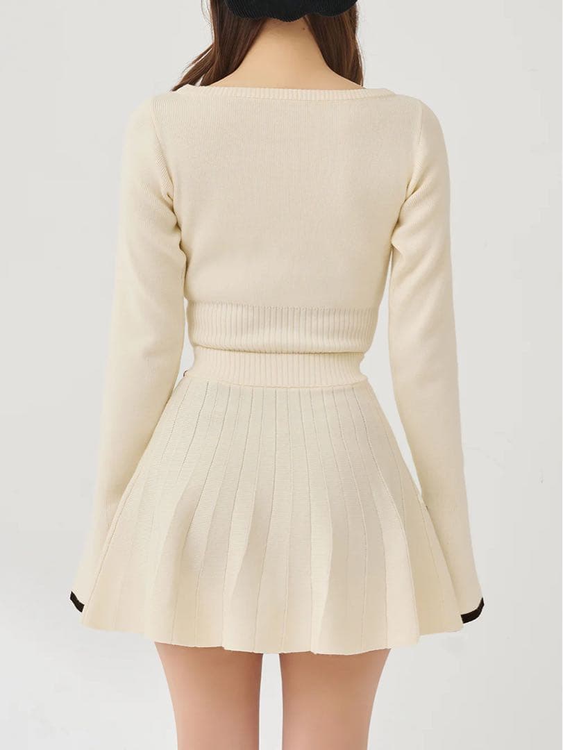 新品タグ ダーリッチ ウエストオープンリボンデザインニットミニワンピース FL