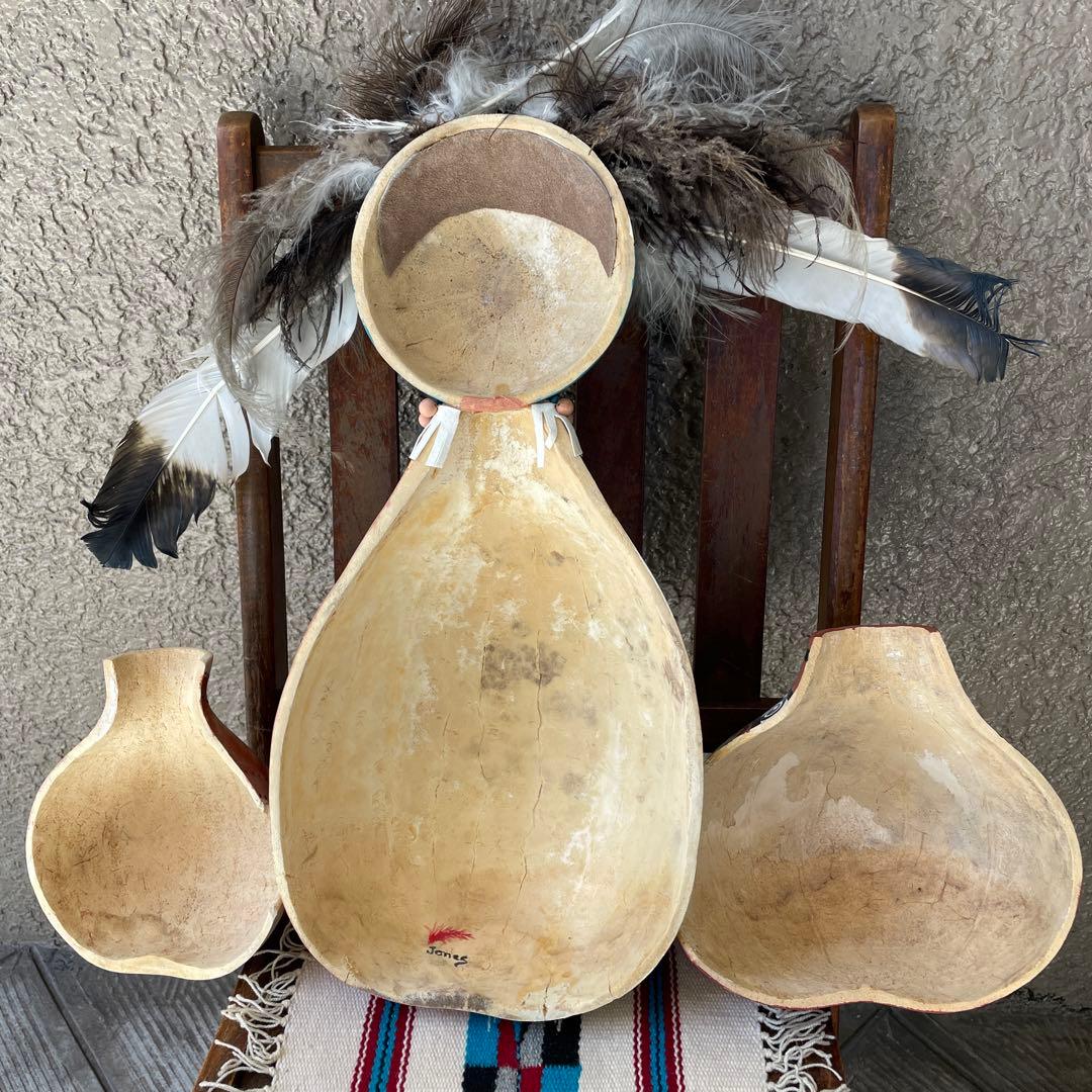 レアBIG！70s〜 ネイティブアメリカン カチナ＆壷の壁掛け　ナバホ族プエブロ