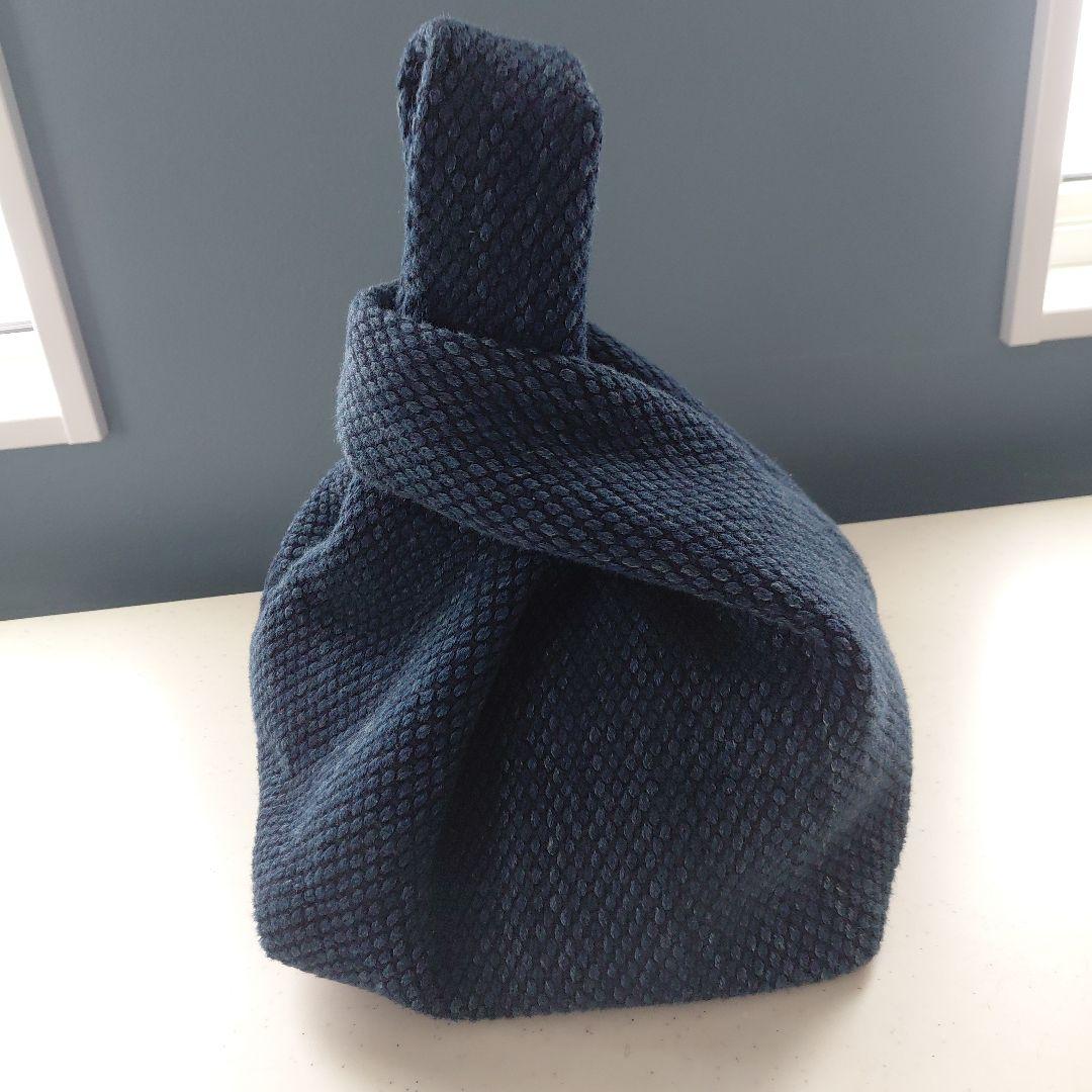 武州正藍染　手提げバッグ　小　二重刺子　濃紺