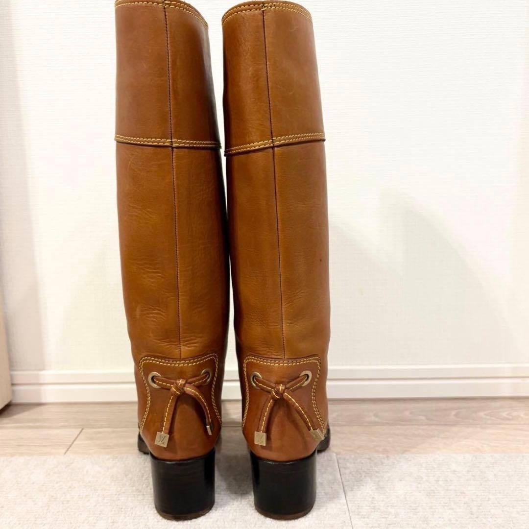 LOUIS VUITTON ルイヴィトン ロングブーツ キャメル レザー 36