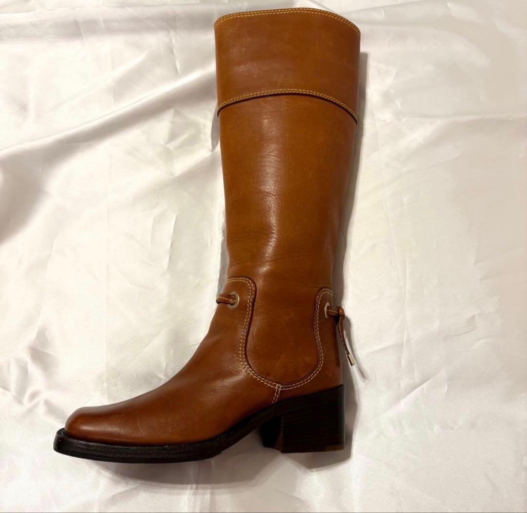 LOUIS VUITTON ルイヴィトン ロングブーツ キャメル レザー 36