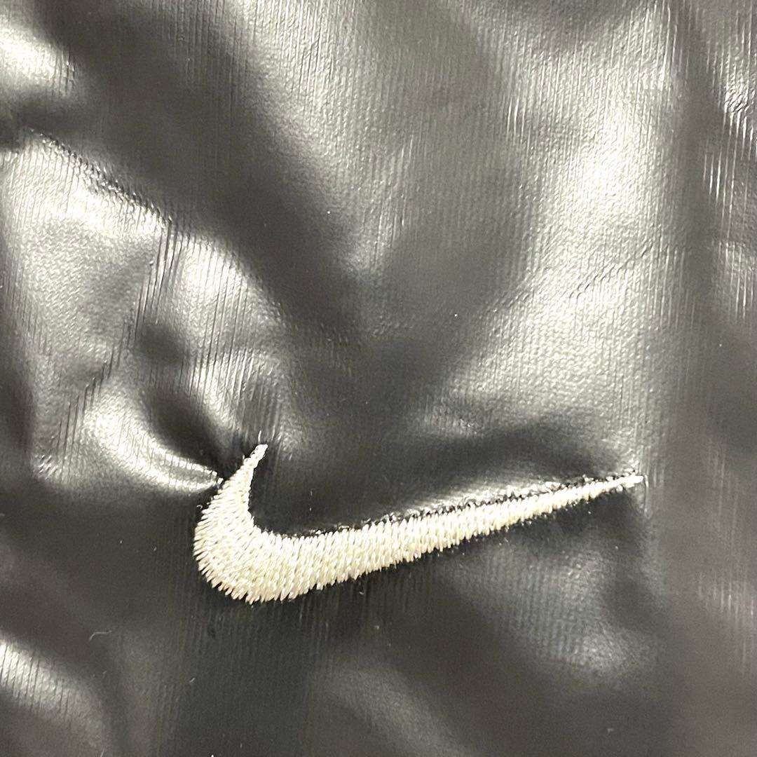 NIKE ナイロンエナメルプルオーバーシャツ 刺繍ロゴ 野球ピステ 黒 M