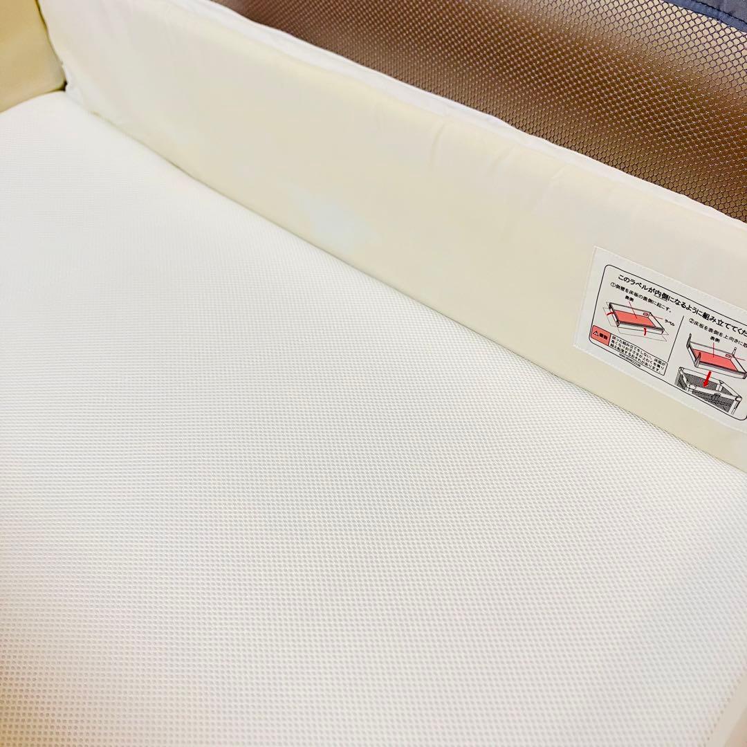 【訳アリ価格・匿名配送】アップリカ ココネルエアーABベビーベッド グレーベアー