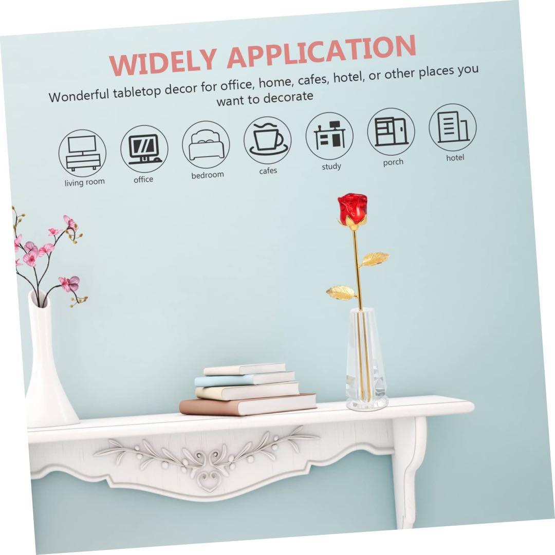 Hoement 1 セット 母の日ギフト ローズクリスタル クリスタルローズ