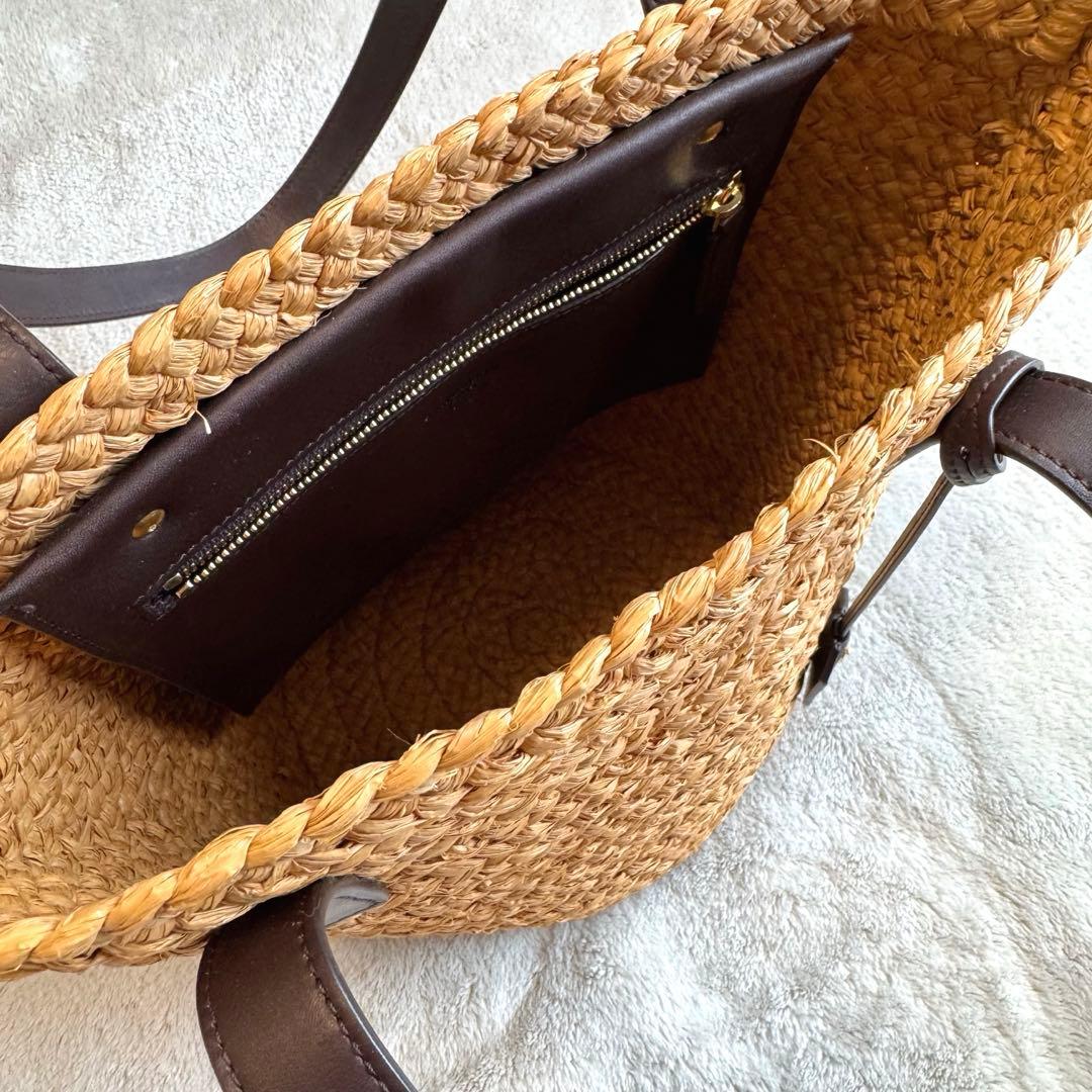 Saint Laurent サンローラン パニエ ラフィア かごバッグ トート