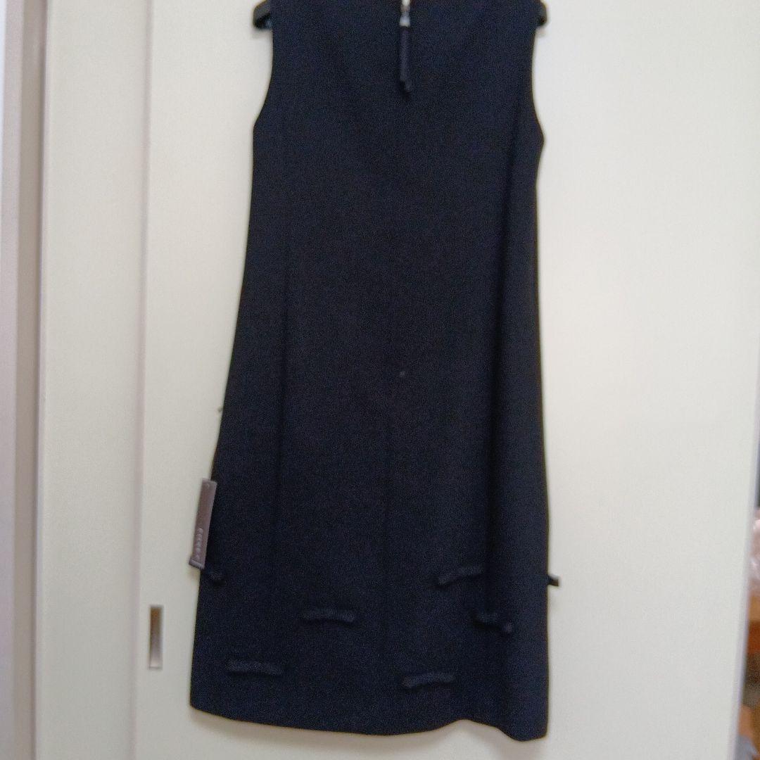 FOXEY 黒 ノースリーブ ひざ丈ワンピース