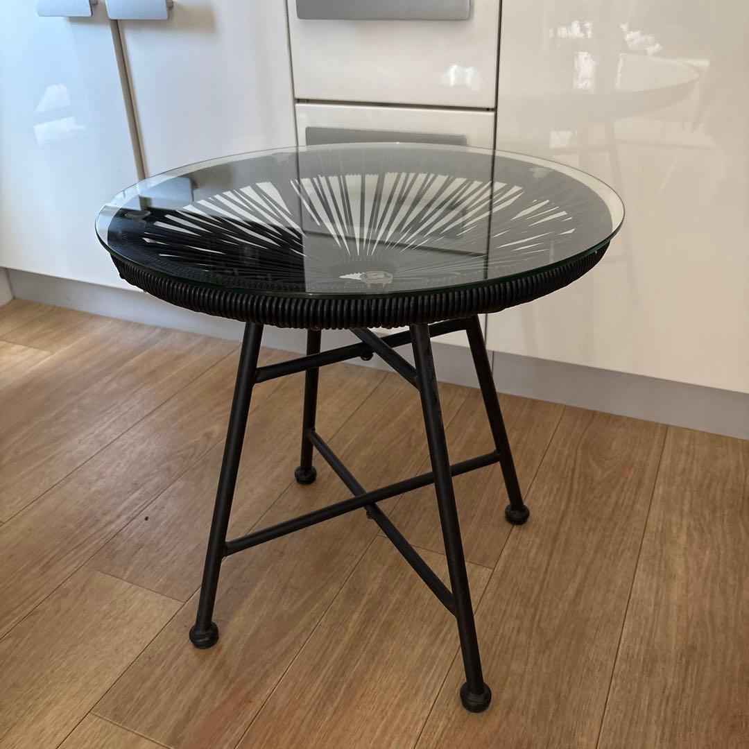 希少　アカプルコ ブラック　サイドテーブル