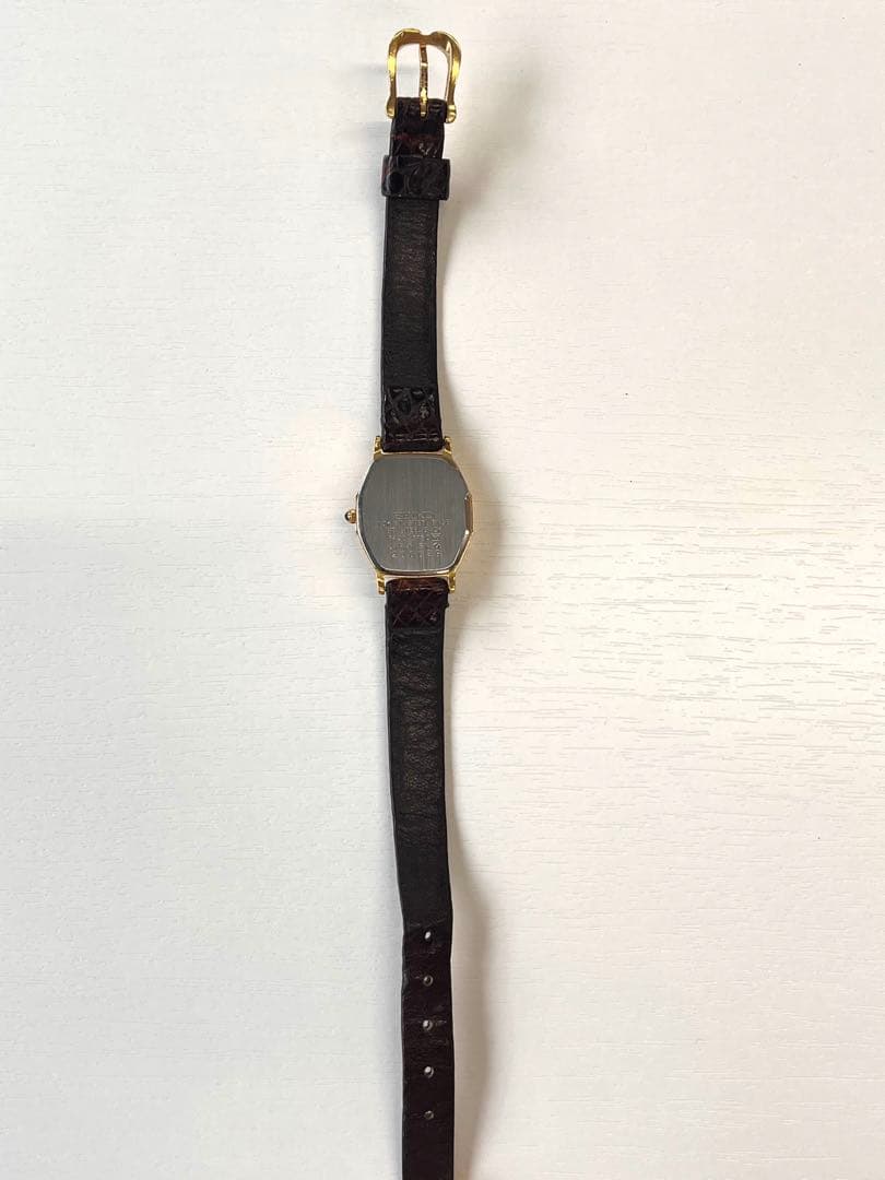 ◎SEIKO EXCELINE / K10ケース 1Pダイヤモンド入り 皮ベルト