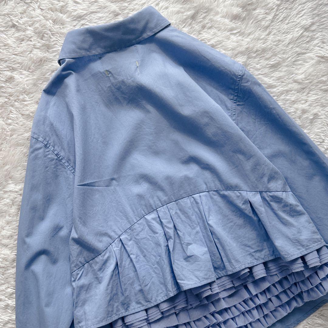 MUVEIL ミュベール バックフリルブラウス サックスブルー 38 M