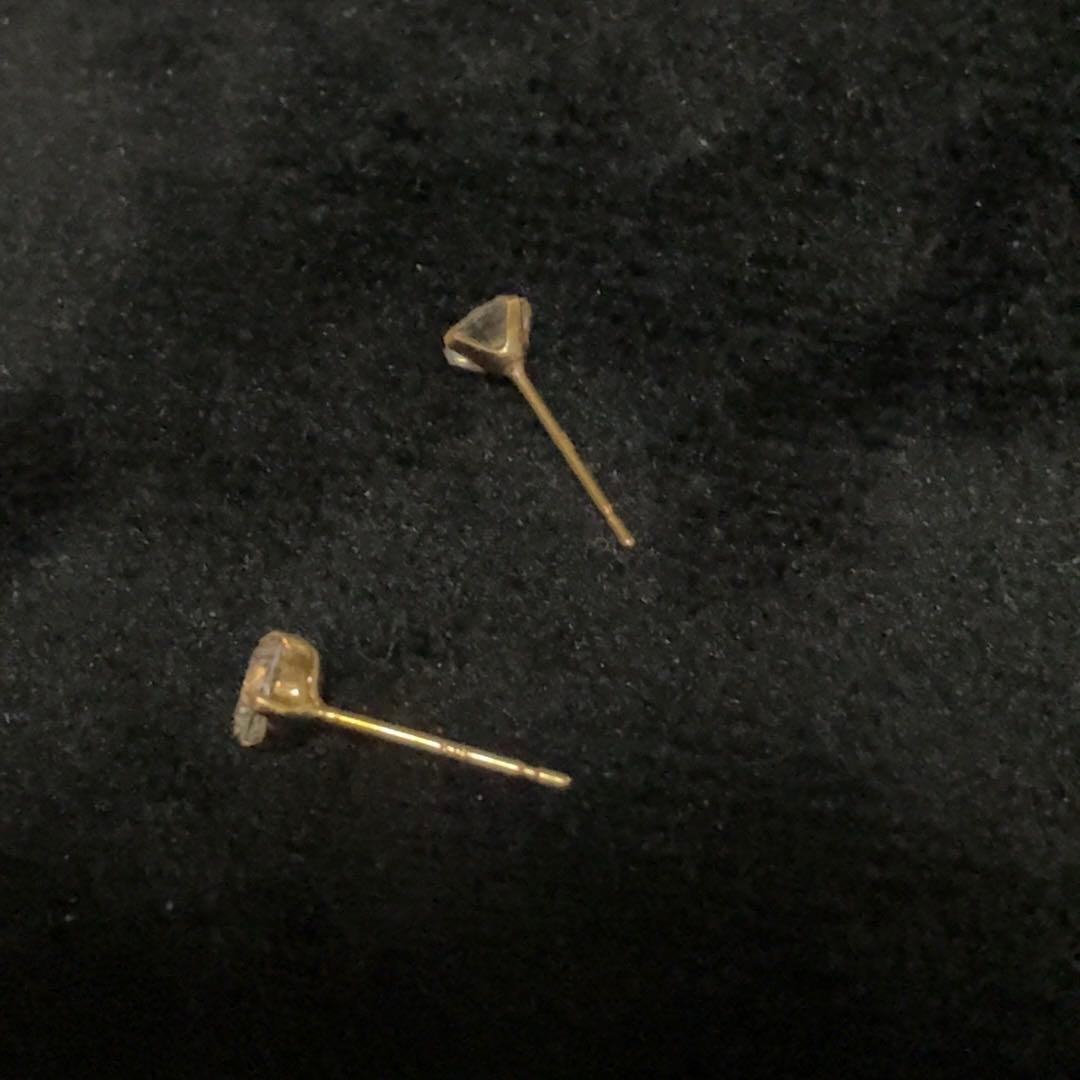 K18 ピアス片耳 刻印あり3点セット ダイヤ キュービックジルコニア