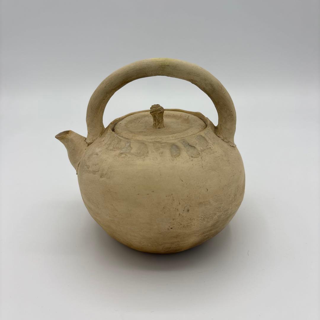 二六焼　佐々木二六　山水彫　急須