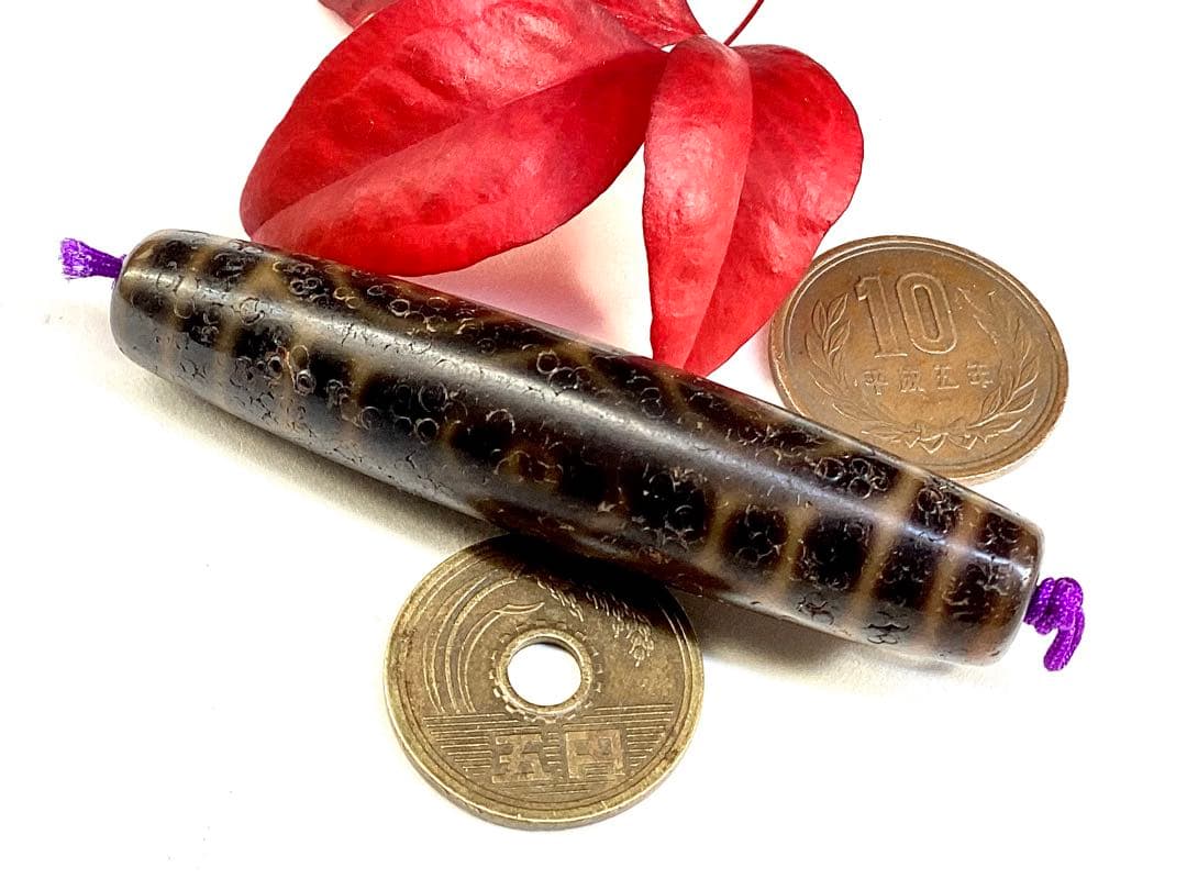 ✳龍眼天珠　極上の馬蹄痕入り　台湾上肯製　50年眠り続けた保管品　ソーティング付