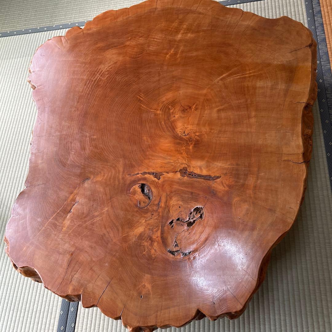 一枚板ローテーブル✳︎美品　天然木　机　座卓　古民家風