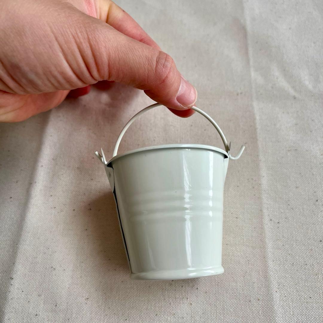 ブリキバケツ　取っ手付き　花　植木鉢　家庭用　園芸　8個　白　おしゃれ