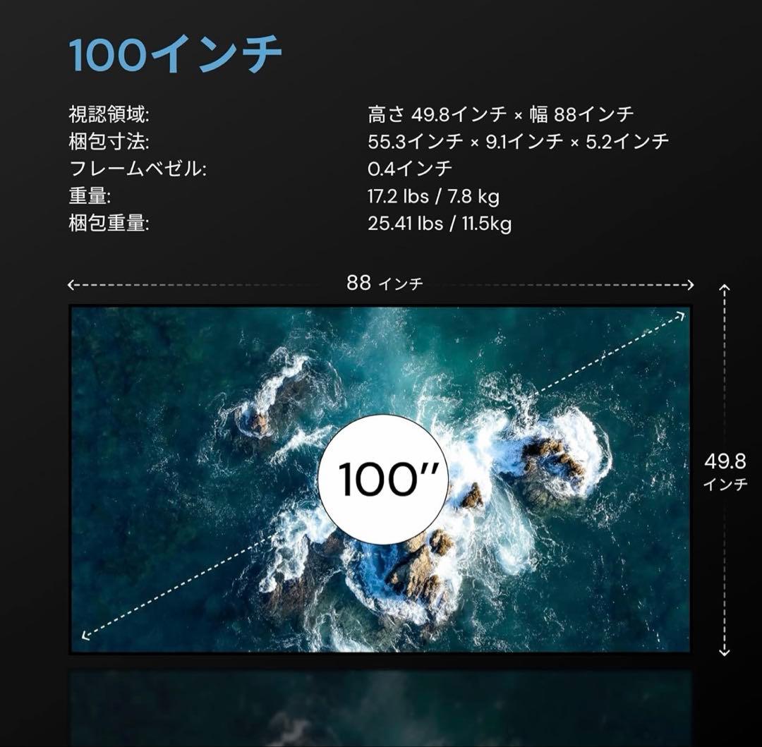 Valerion 100インチスクリーン