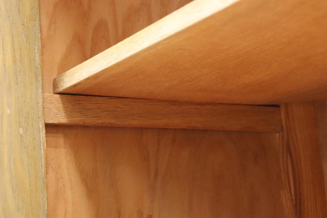 レトロ 無垢材 本箱 食器棚 書庫 戸棚 モールガラス キャビネット 水屋箪笥