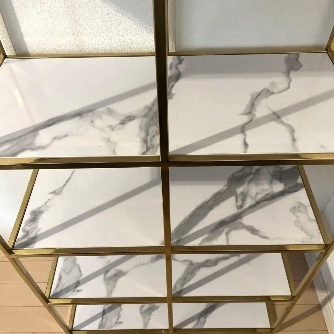 フランフラン　シェルフ　ゴールド　レーヌ　2L ラック　大理石柄