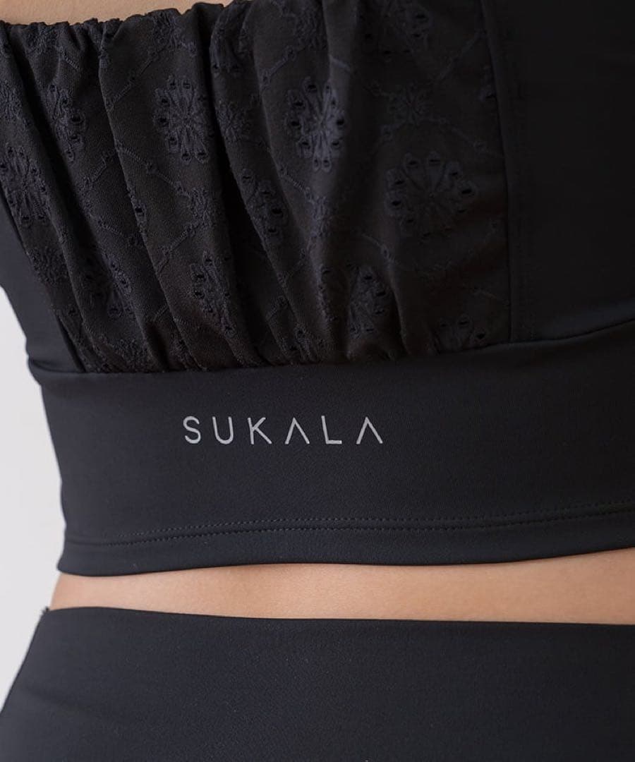 【SUKALA】 フラワーレースブラトップ ブラック Mサイズ 新品タグ付き