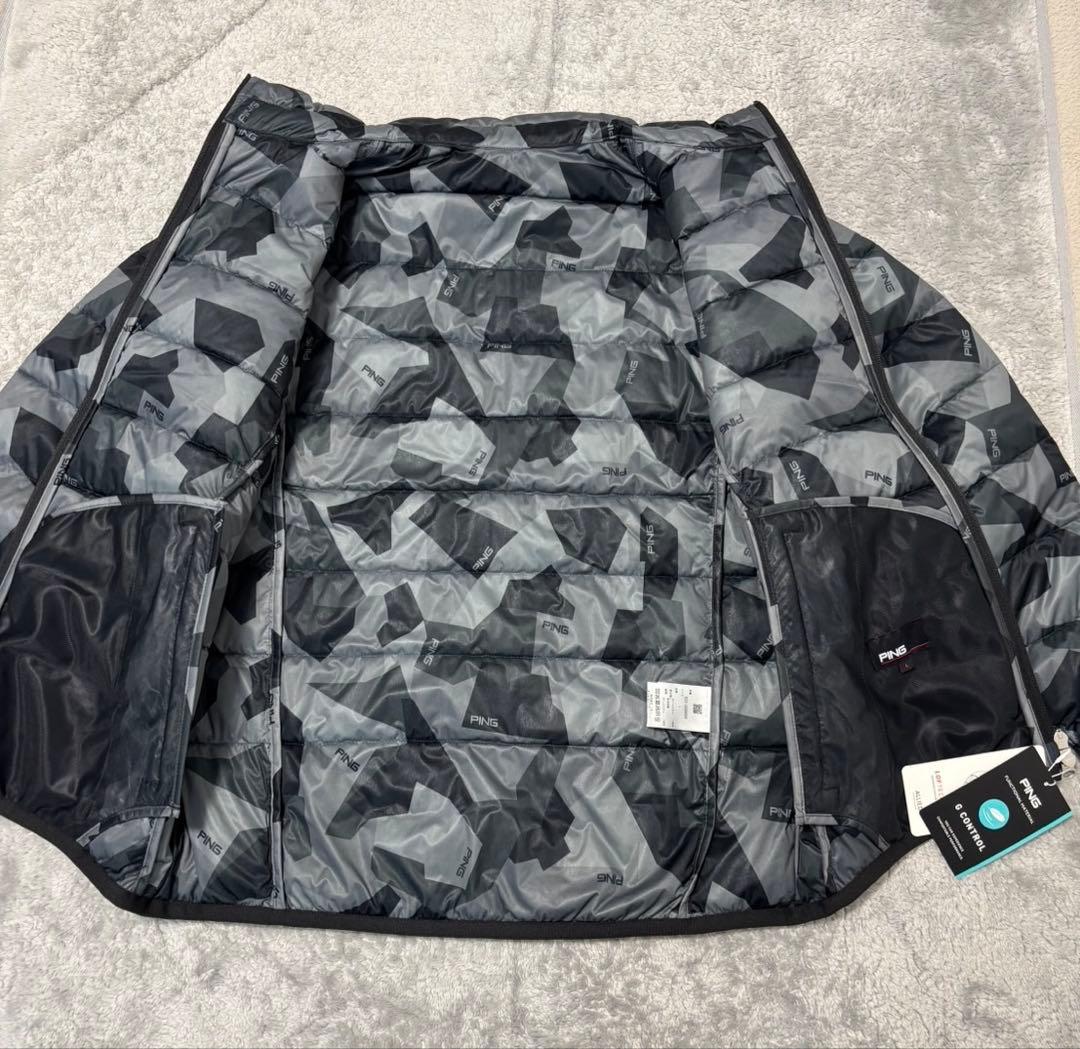 ★新品タグ付★ PING ゴルフ 中綿ジャケット レディース L カモ柄グレー