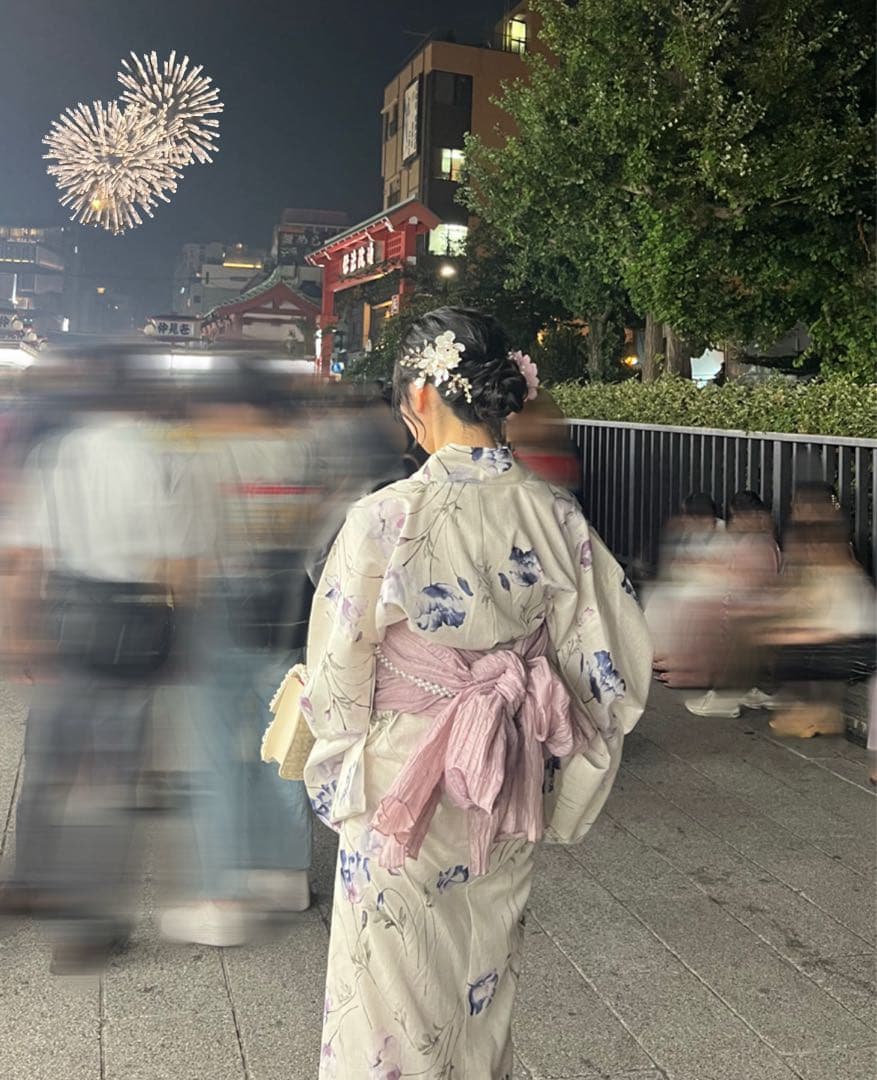 涼風の水彩ひなげし　dita 浴衣