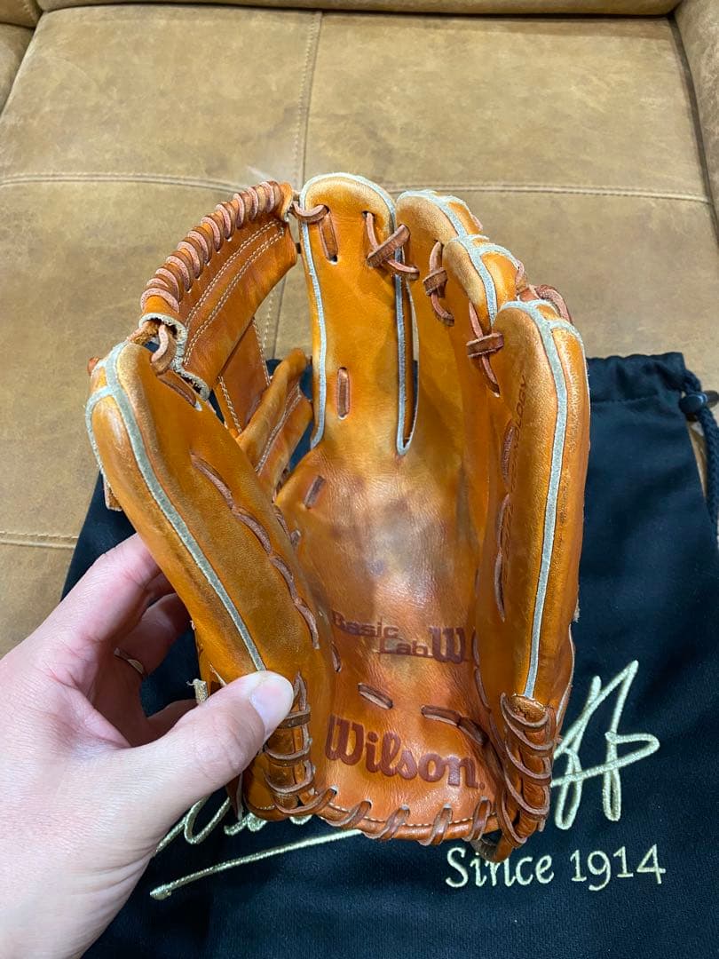 Wilson 軟式グローブ ブラウン 収納袋付き