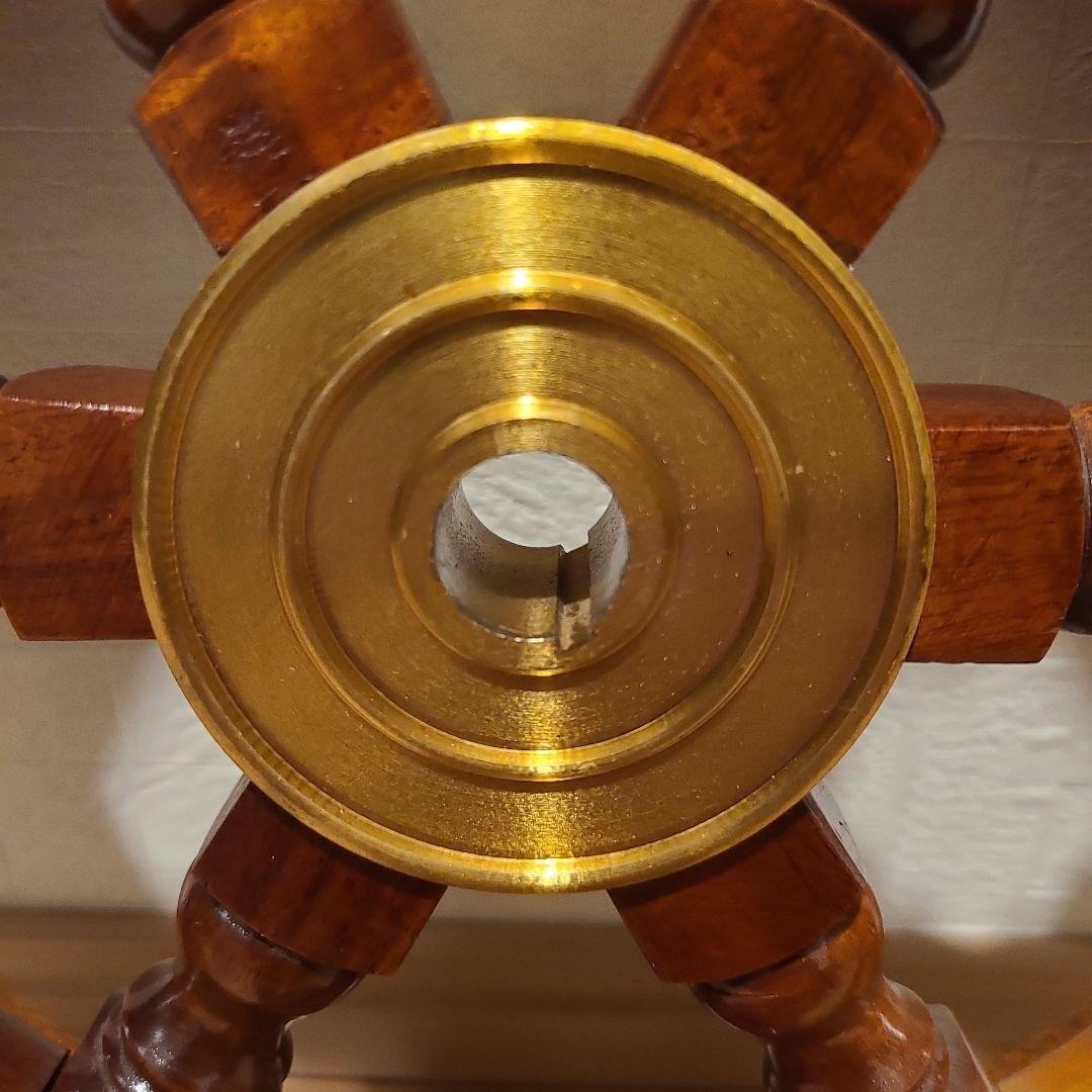 木製舵輪　レトロ　オブジェ　アンティーク