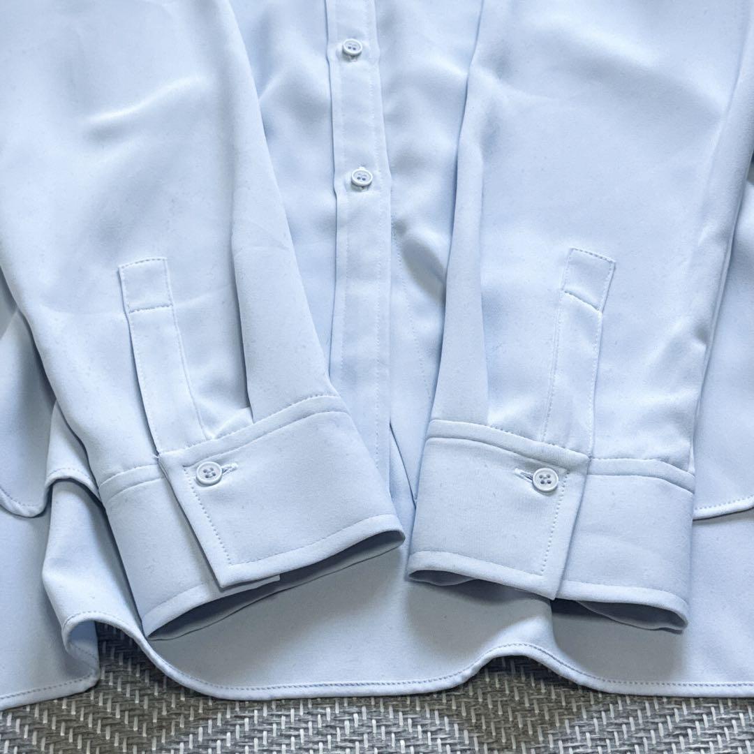 極美品 ノーブル Noble シーズンカラープレーンシャツ サックスブルー F