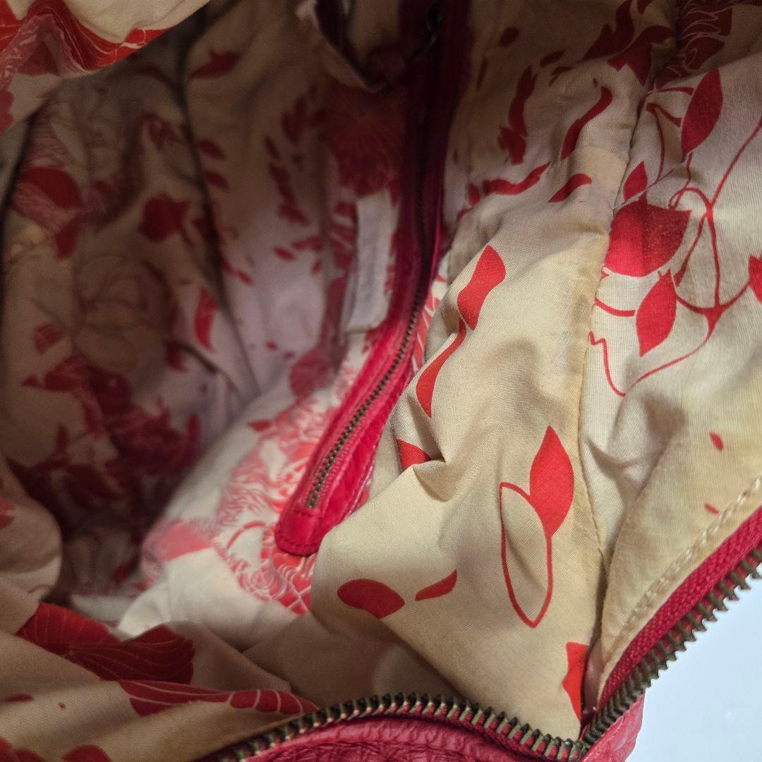 バッグ Diesel 2000s Red Leather Shoulder Bag