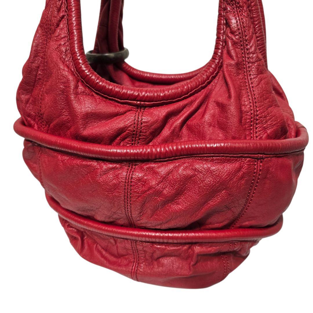 バッグ Diesel 2000s Red Leather Shoulder Bag