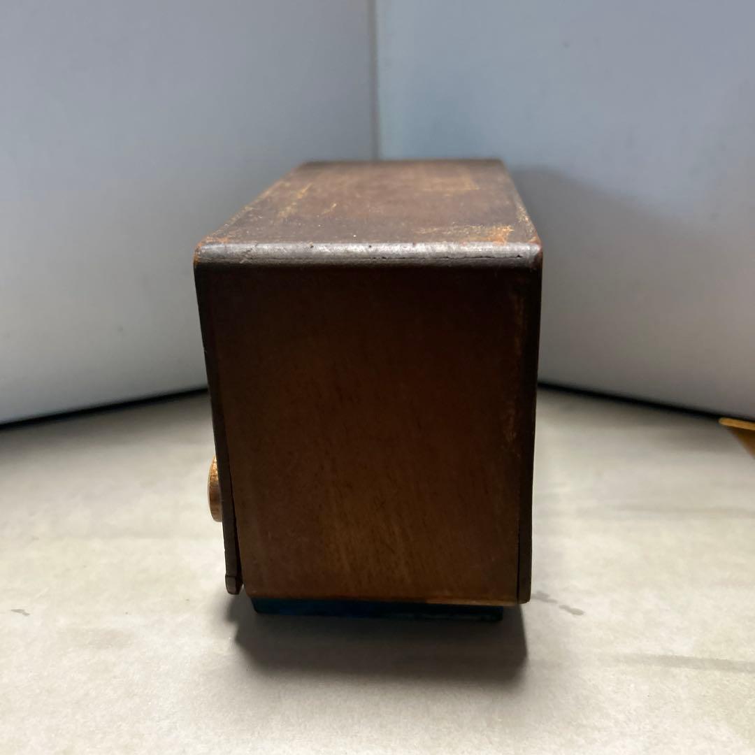当時物 レトロ ビンテージ 真空管ラジオ型 木製貯金箱 希少