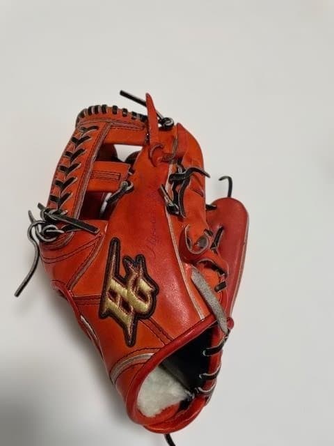 赤 レザー 硬式野球グローブハイゴールド 内野手用