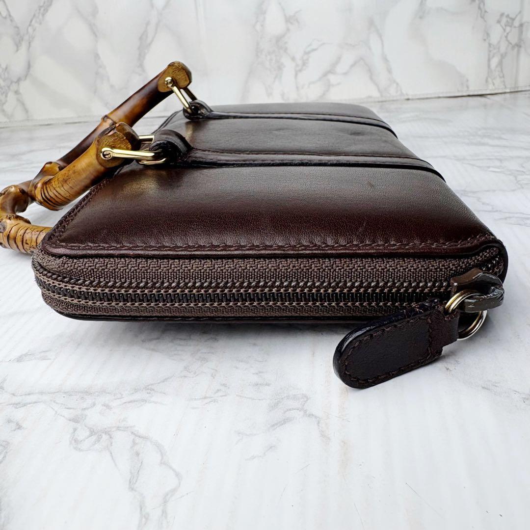 01 GUCCI 3WAY ハンドバッグ ショルダー 長財布 バンブー xg6