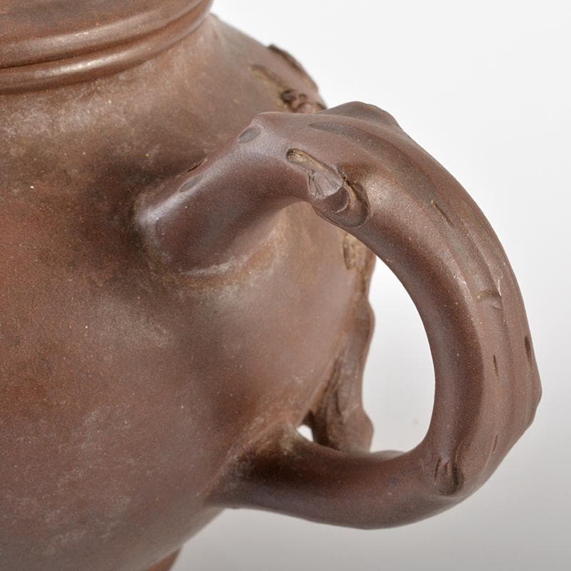 中国　紫砂　朱泥　貼梅文　急須　茶壷　在銘　M　R6224