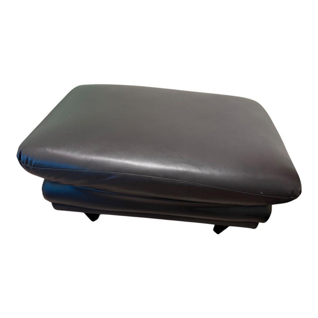 【関家具】レザーオットマン スツール 焦げ茶 合皮 モダンデザイン