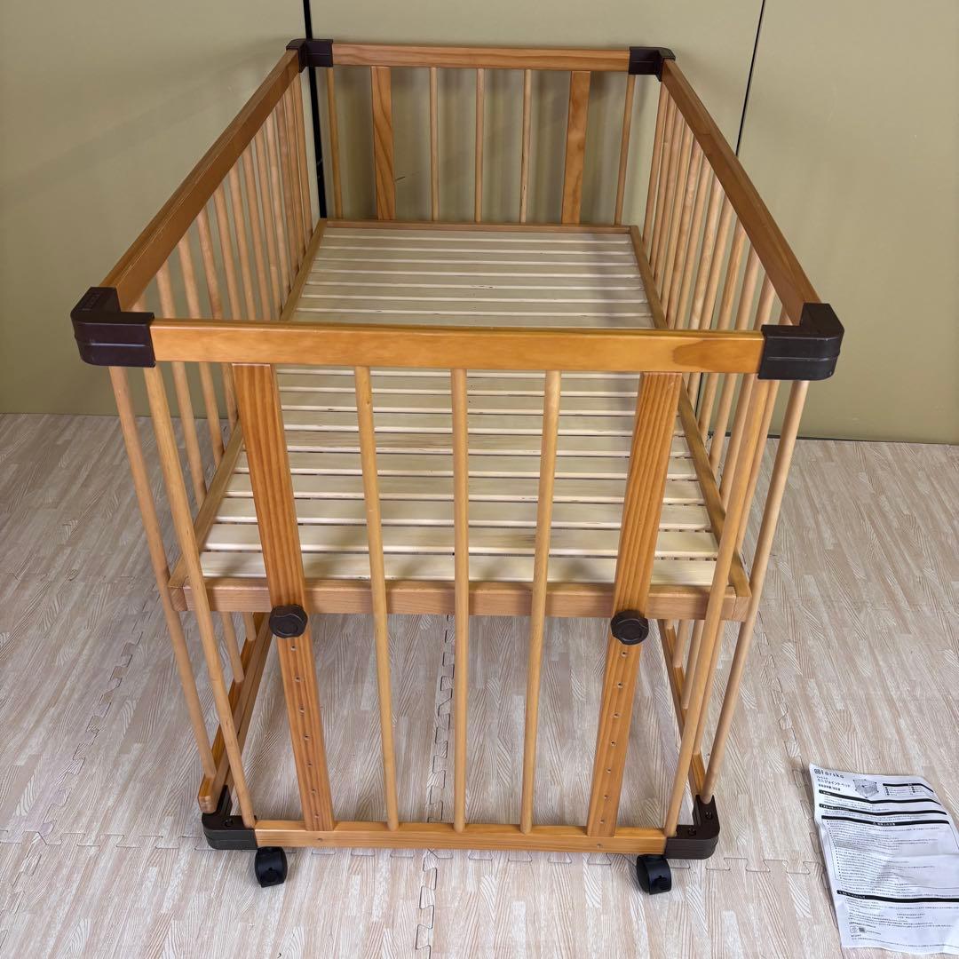 ☆除菌清掃済☆　ファルスカ　ベッドサイドベッド03　ラージ　ナチュラル　ベルト付