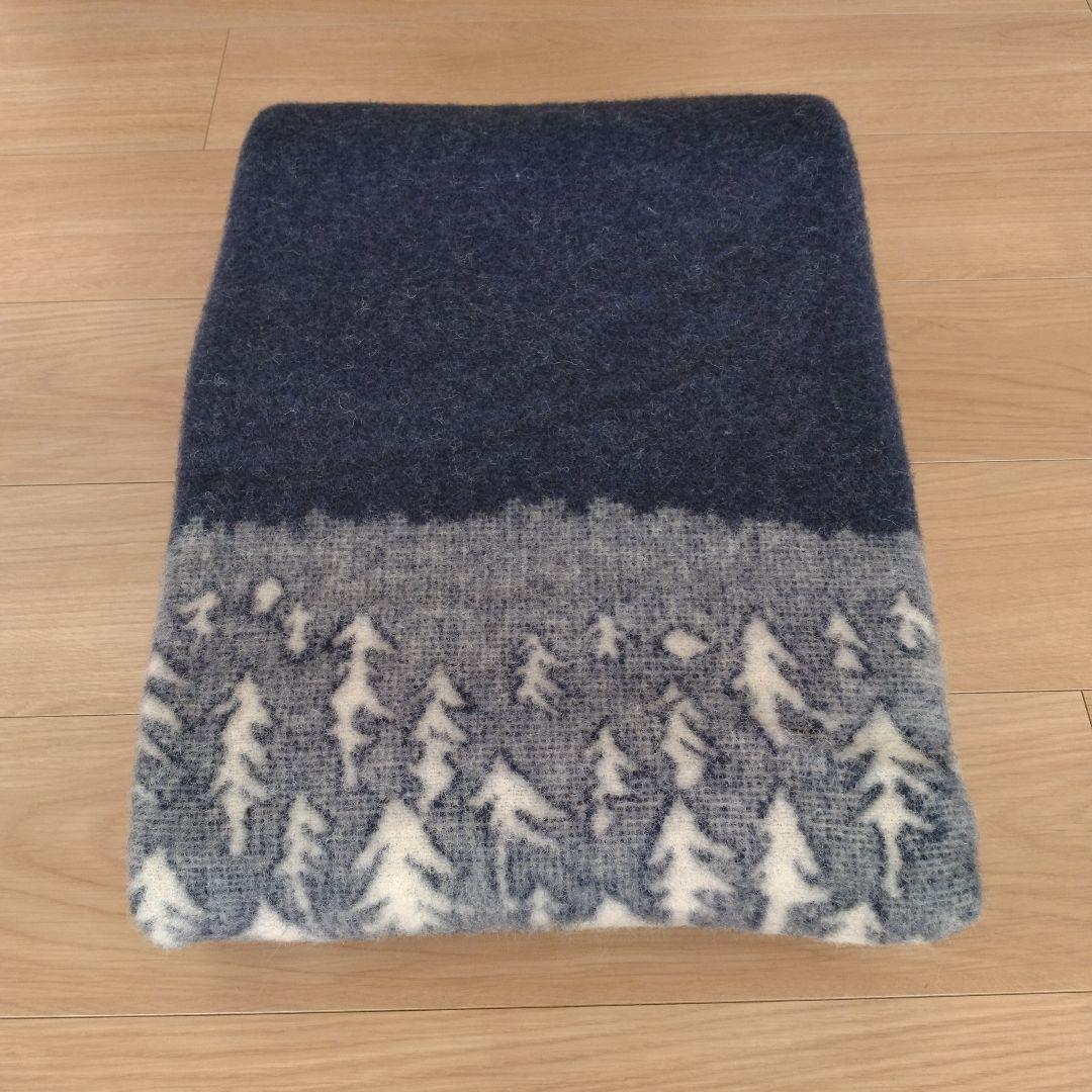 希少　クリッパン　ミナペルホネン　ハウスインザフォレスト　ネイビー　ブランケット