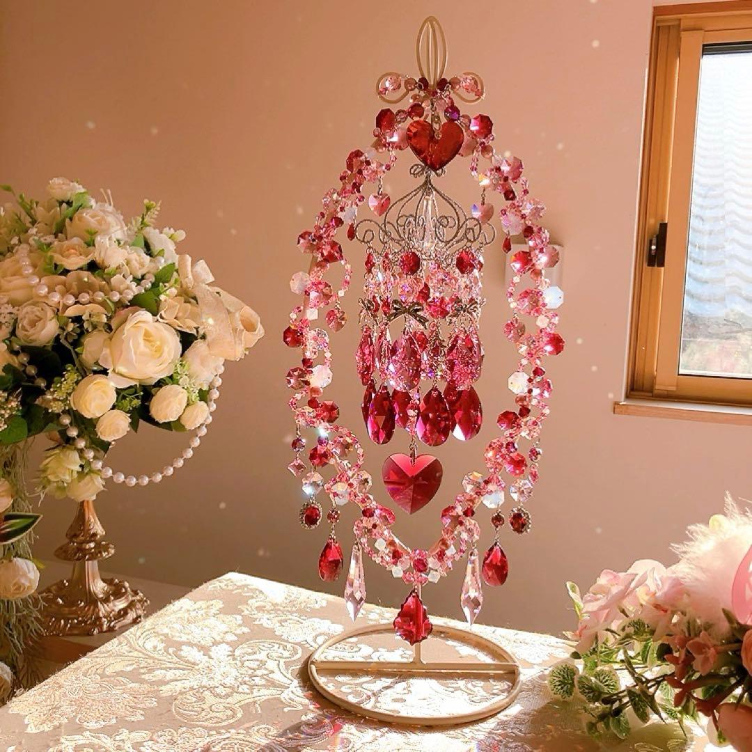 ☆かおmama☆様♡*.スワロフスキー♡シャンデリア付きスタンドサンキャッチャー