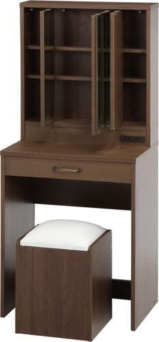 【新品・送料無料】ドレッサー（三面鏡）　スツール付き　ＭＢＲ