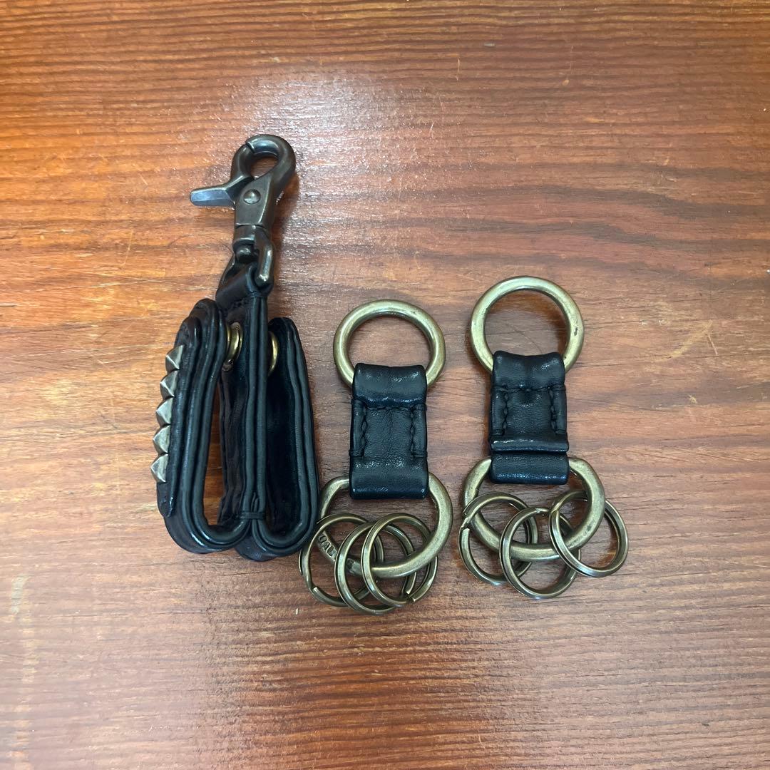 GALEE ブラックレザーキーホルダー